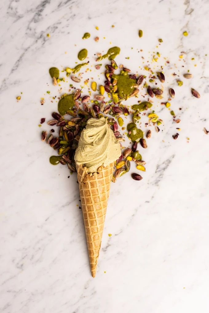 Gelato pistache - Brigat Gelato, rue du Pas de la Mule